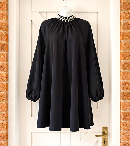 Black pearl collar - black,