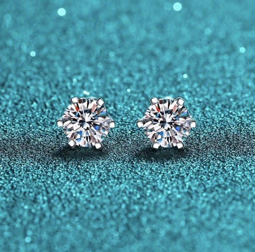 2ct moissanite stud earrings - moissanite,