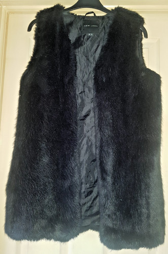 New look black faux fur - black,