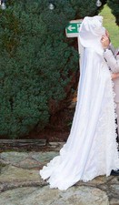 White cloak cape with lace