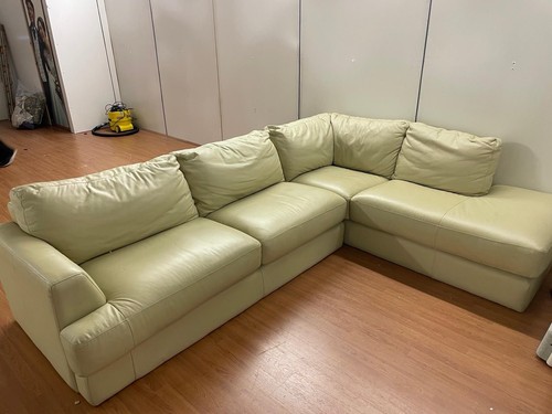 Italian cream leather shaped - italian,