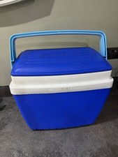 Large Vintage Blue Thermos Cool Box Cooler With Lid