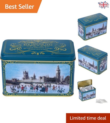 Victorian skaters tea tin - victorian, with