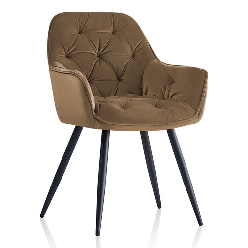 Velvet dining chair padded - 1x,