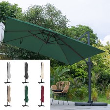 3M Patio Square Rotate Umbrella Garden Cantilever Parasol Large Outdoor SunShade