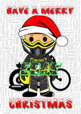 Ipswich Witches Speedway Rider & Bike Merry Christmas Card with envelope