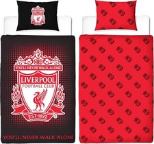 Liverpool FC YNWA Logo Single Duvet Set Reversible Football Bedding Pillowcases