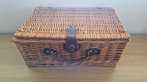 Wicker picnic storage basket - wicker,