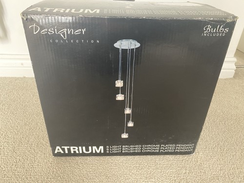 Ceiling light brushed chrome - 5-light,