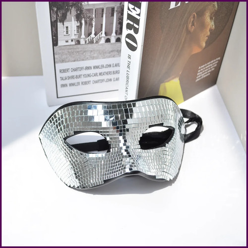 Disco ball glitter face mask - disco,
