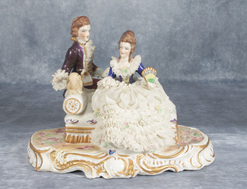 Antique dresden lace porcelain - antique,