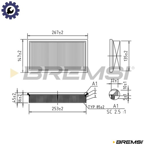 Air filter fa0127 for - filter, ford