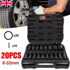 20PCS Deep Impact Socket Set 1/2 Inch Drive Metric 8 - 32mm Metric for Car Truck