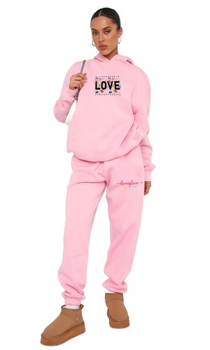 Love print hoodie joggers - print,