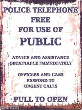 Police phone box metal wall - metal,