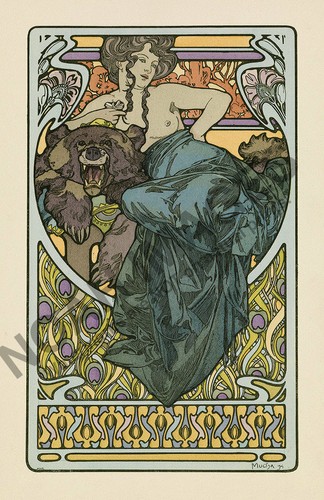 Vintage mucha art nouveau - art,