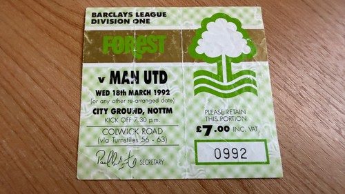 Ticket 1991 nottingham - 1991/92,