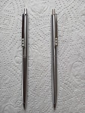 Two PapermateStainless Steel Ballpoint Pens, Black Ink.
