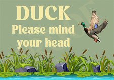 Duck Please Mind Your Head Metal Warning Doorway Sign Funny Pub Garden Bar Patio