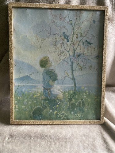 Framed vintage print - framed,