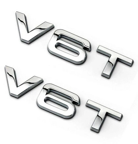 V6t chrome badge pair - badge,