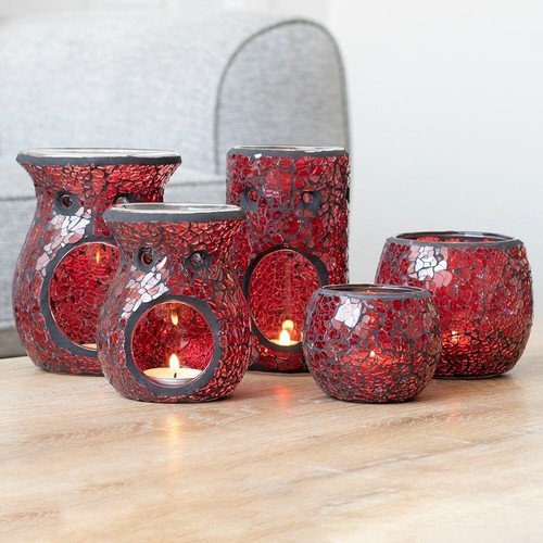 Crackle glass candle oil - glass, candle/oil