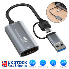 HDMI to Type C Video Audio Capture Card Adapter Screen Recorder USB-C 1080P 4K
