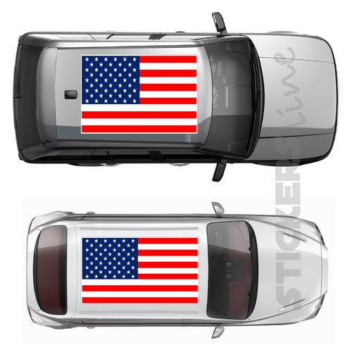 Sticker roof car flag american - roof,