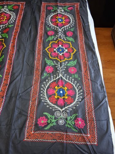 Suzani black fabric vintage - suzani, /