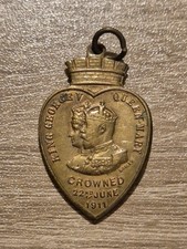 Medal Coronation  George V Mary 1911 Burgh Of Port Glasgow Heart Shaped