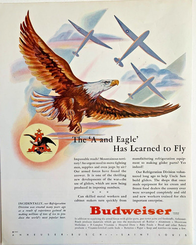 1943 budweiser beer print - 1943,