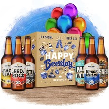 Birthday Beer Gift Pack 6x 0.5L British Craft Ale Box Gift Set Hamper for Him