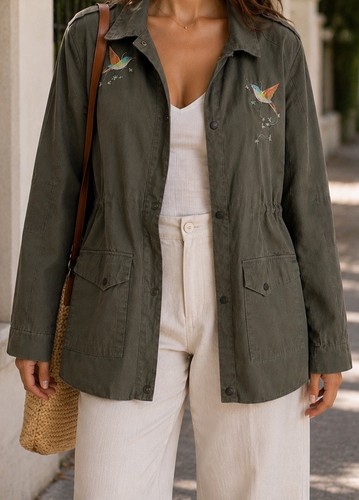 Khaki womens jacket - size, 16