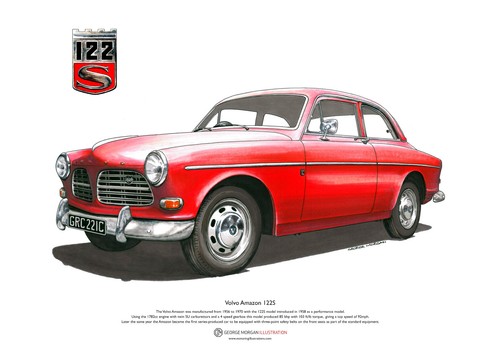 Volvo amazon 122s - volvo, poster