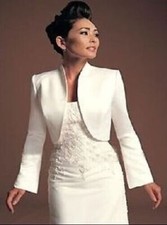 White/ivory satin long-sleeved