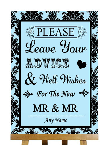 Sky blue black damask guest - sky,
