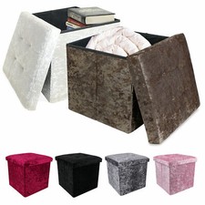Crushed Velvet Bedroom Ottoman