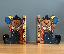 Wooden Teddy Bear Bookends