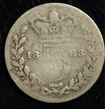 Threepence 1838 - 1887