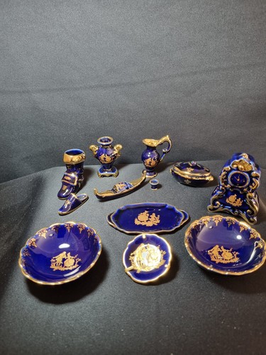 Vintage miniature limoges blue - vintage,