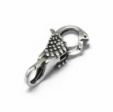 Swan - DOUBLE LOCK / Lobster clasp for bracelet - Solid 925 sterling silver