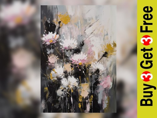 Floral oil painting x7 - oil,