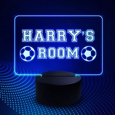 Personalised Boys Bedroom Sign Football Sign Gift For Footballer Gift For Son