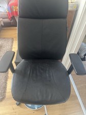 Manager’s Cow Split Leather Chair Black