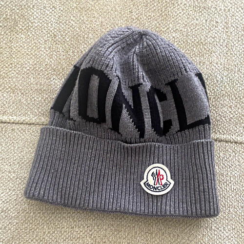 Moncler grey wool knit - grey, logo