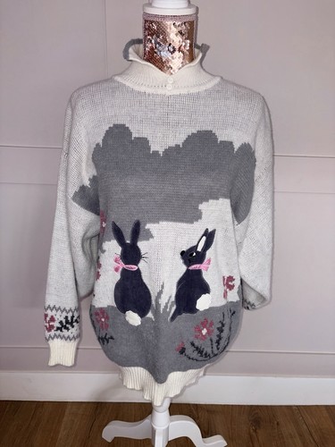 Vintage rabbit jumper top - jumper,