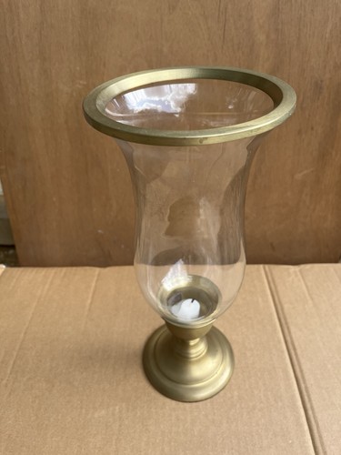 Brass and glass hurricane - glass,