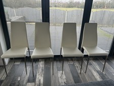 Set of 4 White Dining Chairs