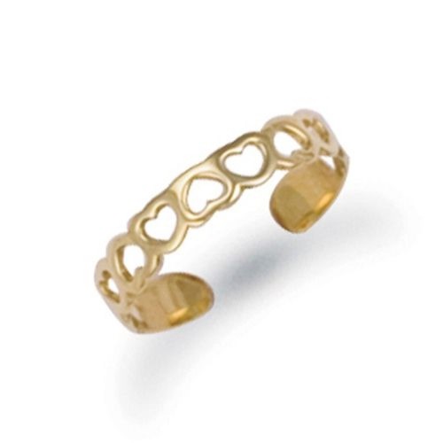 9ct gold toe ring heart - 9ct,