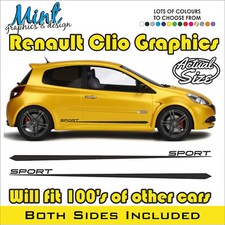 Renault CLIO Sport Side Stripes RS Cup Decals Stickers Graphics FREE P&P 020